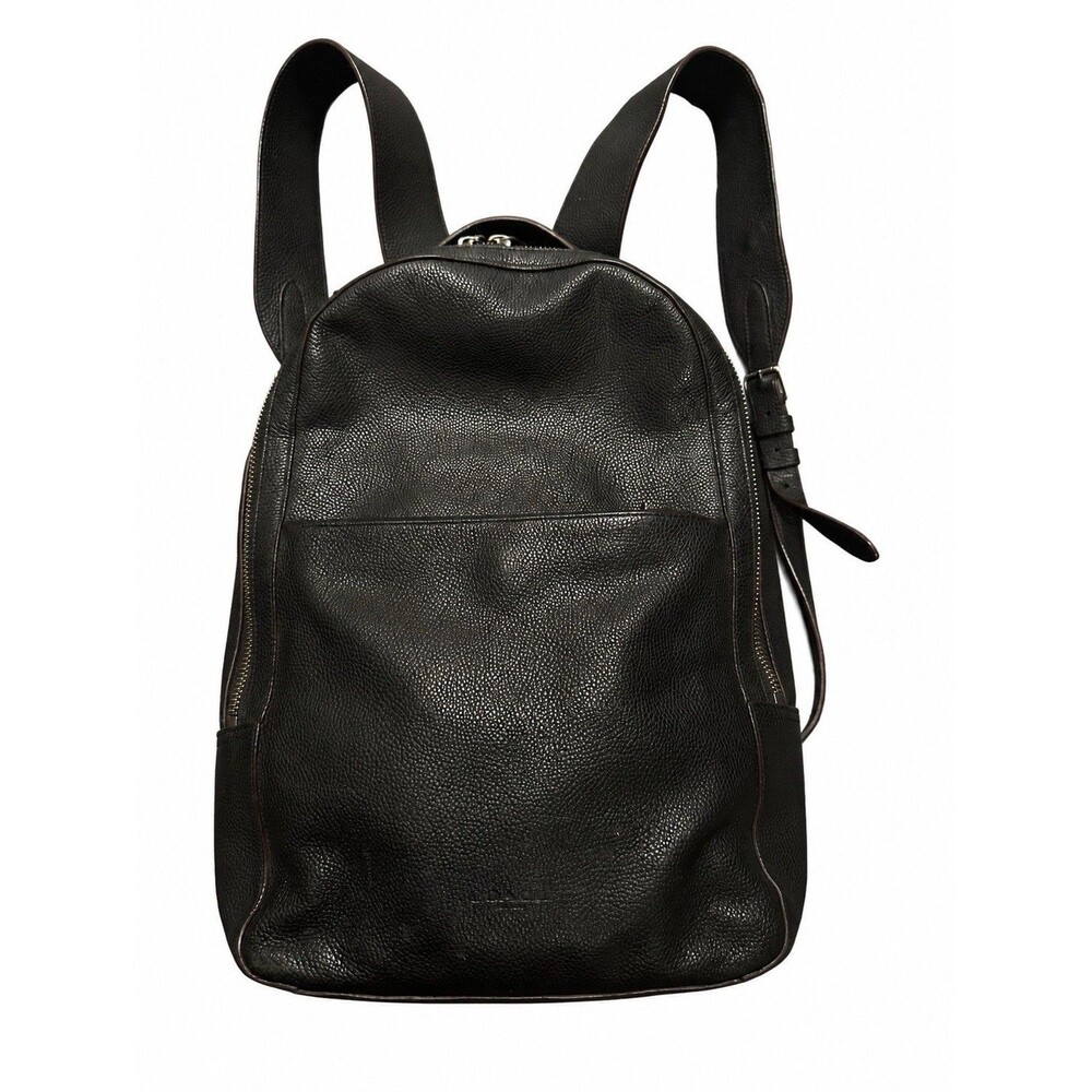 Coach Men's Metropolitan Soft Pebbled Leather Backpack BLACK Zip Closure 72306